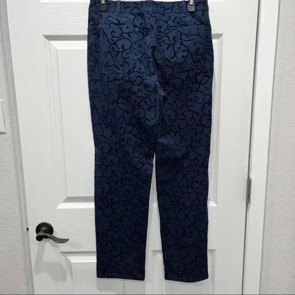 Peck and Peck Brand Stamped velveteen pants Navy and Black - Picture 4 of 7